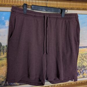 Onia Slub Drawstring Shorts in Brown